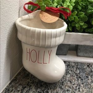 Rae Dunn Holly Stocking Planter